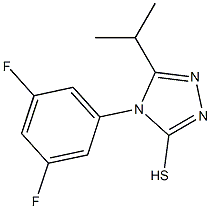 4-(3,5-difluorophenyl)-5-(propan-2-yl)-4H-1,2,4-triazole-3-thiol,,结构式