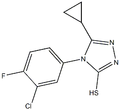 4-(3-chloro-4-fluorophenyl)-5-cyclopropyl-4H-1,2,4-triazole-3-thiol Struktur