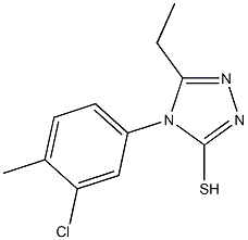 4-(3-chloro-4-methylphenyl)-5-ethyl-4H-1,2,4-triazole-3-thiol,,结构式