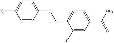 4-(4-chlorophenoxymethyl)-3-fluorobenzene-1-carbothioamide Struktur