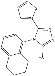 4-(5,6,7,8-tetrahydronaphthalen-1-yl)-5-(thiophen-2-yl)-4H-1,2,4-triazole-3-thiol,,结构式