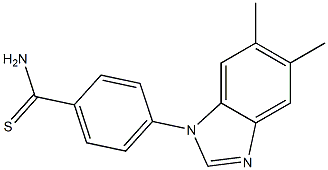 4-(5,6-dimethyl-1H-1,3-benzodiazol-1-yl)benzene-1-carbothioamide,,结构式