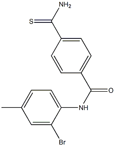 4-(aminocarbonothioyl)-N-(2-bromo-4-methylphenyl)benzamide 化学構造式