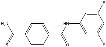 4-(aminocarbonothioyl)-N-(3,5-difluorophenyl)benzamide 化学構造式