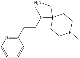 4-(aminomethyl)-N,1-dimethyl-N-[2-(pyridin-2-yl)ethyl]piperidin-4-amine 化学構造式