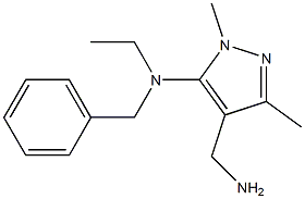 4-(aminomethyl)-N-benzyl-N-ethyl-1,3-dimethyl-1H-pyrazol-5-amine 化学構造式