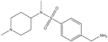 4-(aminomethyl)-N-methyl-N-(1-methylpiperidin-4-yl)benzenesulfonamide 结构式