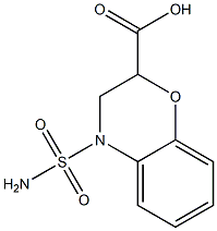 4-(aminosulfonyl)-3,4-dihydro-2H-1,4-benzoxazine-2-carboxylic acid,,结构式
