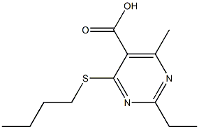 4-(butylthio)-2-ethyl-6-methylpyrimidine-5-carboxylic acid Structure