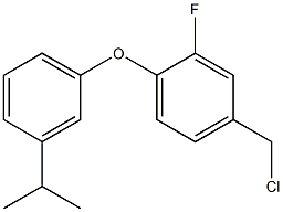 4-(chloromethyl)-2-fluoro-1-[3-(propan-2-yl)phenoxy]benzene,,结构式