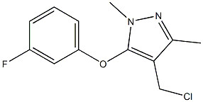 4-(chloromethyl)-5-(3-fluorophenoxy)-1,3-dimethyl-1H-pyrazole Struktur