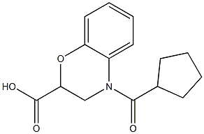 4-(cyclopentylcarbonyl)-3,4-dihydro-2H-1,4-benzoxazine-2-carboxylic acid Struktur