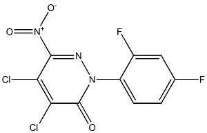 4,5-dichloro-2-(2,4-difluorophenyl)-6-nitropyridazin-3(2H)-one,,结构式