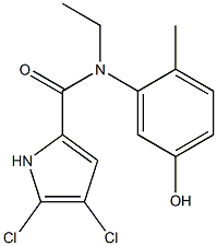 4,5-dichloro-N-ethyl-N-(5-hydroxy-2-methylphenyl)-1H-pyrrole-2-carboxamide 化学構造式