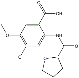 4,5-dimethoxy-2-[(tetrahydrofuran-2-ylcarbonyl)amino]benzoic acid 结构式