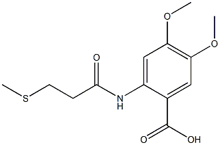 4,5-dimethoxy-2-[3-(methylsulfanyl)propanamido]benzoic acid 结构式