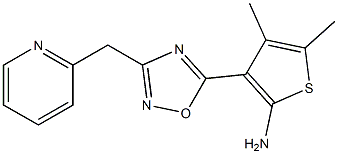 4,5-dimethyl-3-[3-(pyridin-2-ylmethyl)-1,2,4-oxadiazol-5-yl]thiophen-2-amine,,结构式