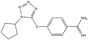 4-[(1-cyclopentyl-1H-1,2,3,4-tetrazol-5-yl)sulfanyl]benzene-1-carboximidamide Struktur
