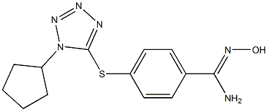 4-[(1-cyclopentyl-1H-1,2,3,4-tetrazol-5-yl)sulfanyl]-N'-hydroxybenzene-1-carboximidamide,,结构式