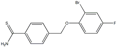 4-[(2-bromo-4-fluorophenoxy)methyl]benzenecarbothioamide Structure