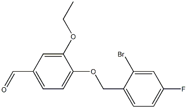 4-[(2-bromo-4-fluorophenyl)methoxy]-3-ethoxybenzaldehyde Struktur