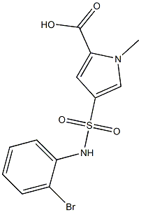 4-[(2-bromophenyl)sulfamoyl]-1-methyl-1H-pyrrole-2-carboxylic acid,,结构式