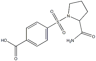 4-[(2-carbamoylpyrrolidine-1-)sulfonyl]benzoic acid Structure