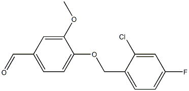 4-[(2-chloro-4-fluorophenyl)methoxy]-3-methoxybenzaldehyde 化学構造式