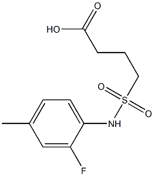 4-[(2-fluoro-4-methylphenyl)sulfamoyl]butanoic acid 结构式