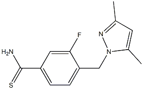 4-[(3,5-dimethyl-1H-pyrazol-1-yl)methyl]-3-fluorobenzenecarbothioamide Structure