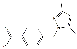 4-[(3,5-dimethyl-1H-pyrazol-1-yl)methyl]benzenecarbothioamide 结构式