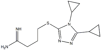 4-[(4,5-dicyclopropyl-4H-1,2,4-triazol-3-yl)sulfanyl]butanimidamide Structure