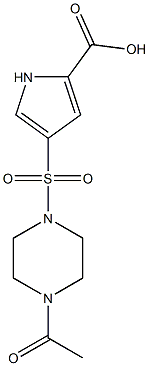4-[(4-acetylpiperazine-1-)sulfonyl]-1H-pyrrole-2-carboxylic acid Structure