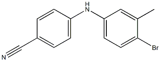 4-[(4-bromo-3-methylphenyl)amino]benzonitrile,,结构式