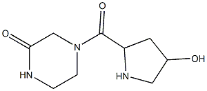 4-[(4-hydroxypyrrolidin-2-yl)carbonyl]piperazin-2-one Struktur