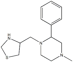 4-[(4-methyl-2-phenylpiperazin-1-yl)methyl]-1,3-thiazolidine Structure