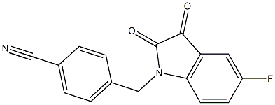 4-[(5-fluoro-2,3-dioxo-2,3-dihydro-1H-indol-1-yl)methyl]benzonitrile,,结构式