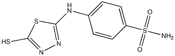 4-[(5-sulfanyl-1,3,4-thiadiazol-2-yl)amino]benzene-1-sulfonamide 化学構造式