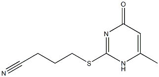 4-[(6-methyl-4-oxo-1,4-dihydropyrimidin-2-yl)sulfanyl]butanenitrile 化学構造式