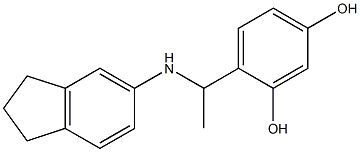 4-[1-(2,3-dihydro-1H-inden-5-ylamino)ethyl]benzene-1,3-diol 化学構造式