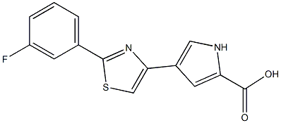 4-[2-(3-fluorophenyl)-1,3-thiazol-4-yl]-1H-pyrrole-2-carboxylic acid 化学構造式