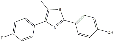 4-[4-(4-fluorophenyl)-5-methyl-1,3-thiazol-2-yl]phenol 化学構造式