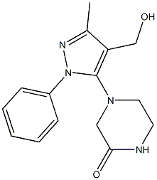 4-[4-(hydroxymethyl)-3-methyl-1-phenyl-1H-pyrazol-5-yl]piperazin-2-one Structure