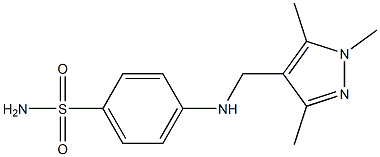 4-{[(1,3,5-trimethyl-1H-pyrazol-4-yl)methyl]amino}benzene-1-sulfonamide,,结构式