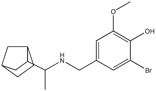 4-{[(1-{bicyclo[2.2.1]heptan-2-yl}ethyl)amino]methyl}-2-bromo-6-methoxyphenol,,结构式