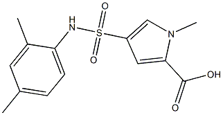 4-{[(2,4-dimethylphenyl)amino]sulfonyl}-1-methyl-1H-pyrrole-2-carboxylic acid,,结构式