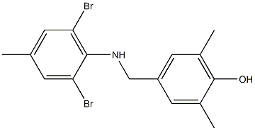 4-{[(2,6-dibromo-4-methylphenyl)amino]methyl}-2,6-dimethylphenol 化学構造式