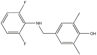 4-{[(2,6-difluorophenyl)amino]methyl}-2,6-dimethylphenol,,结构式