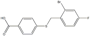 4-{[(2-bromo-4-fluorophenyl)methyl]sulfanyl}benzoic acid Structure