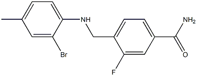  4-{[(2-bromo-4-methylphenyl)amino]methyl}-3-fluorobenzamide